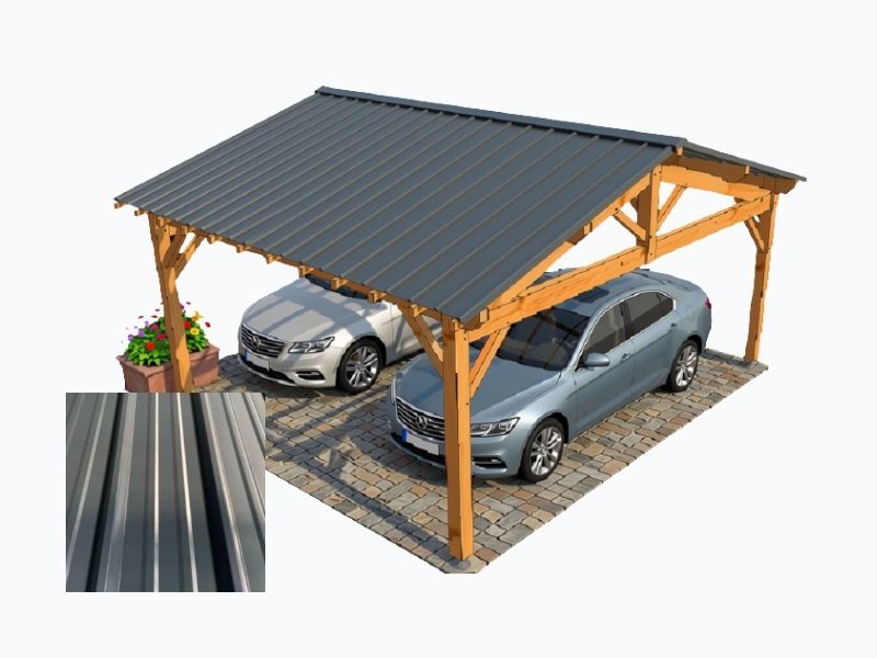 Toiture de carport en bac acier